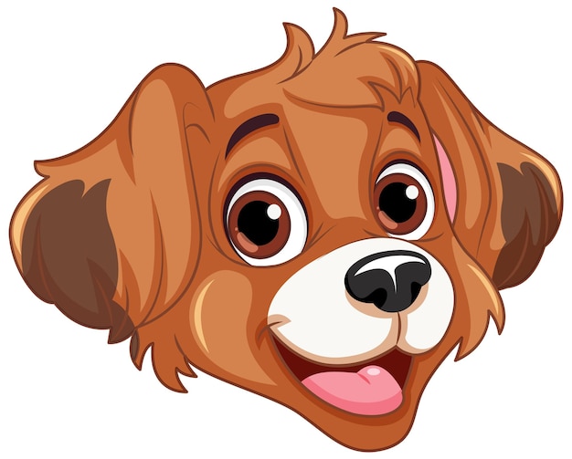 Vector gratuito cara de perro alegre en estilo de dibujos animados