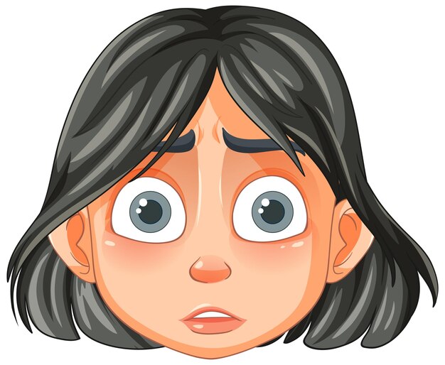 Cara de personaje de dibujos animados sorprendido