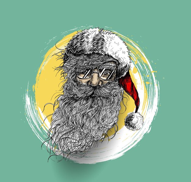 Cara de personaje de Navidad Santa Claus, Feliz Navidad - ilustración vectorial
