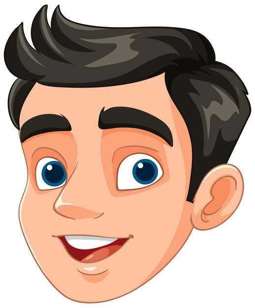 La cara sonriente de un hombre de dibujos animados