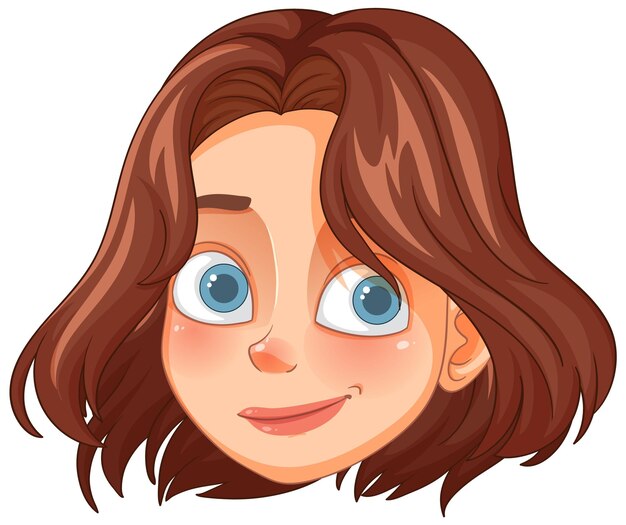 La cara sonriente de un personaje de dibujos animados