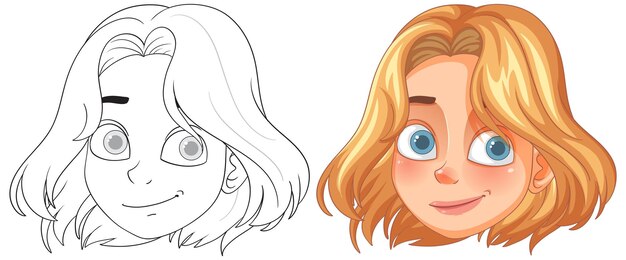 La cara sonriente de un personaje de dibujos animados