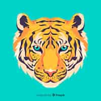 Vector gratuito cara de tigre elegante