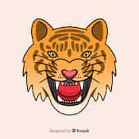 Vector gratuito cara de tigre