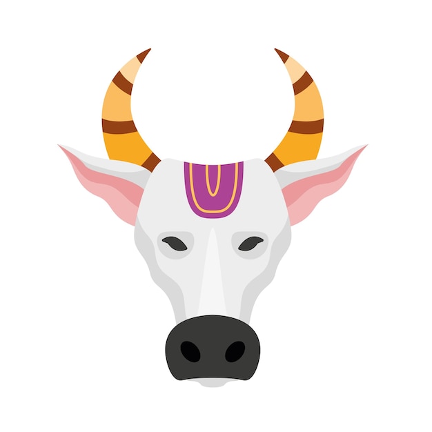 Vector gratuito cara de vaca pongal