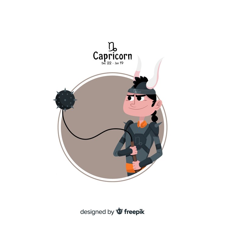 Vector gratuito carácter capricornio dibujado a mano estilo