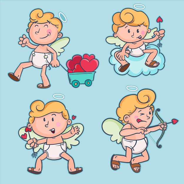 Vector gratuito carácter de cupido del día de san valentín