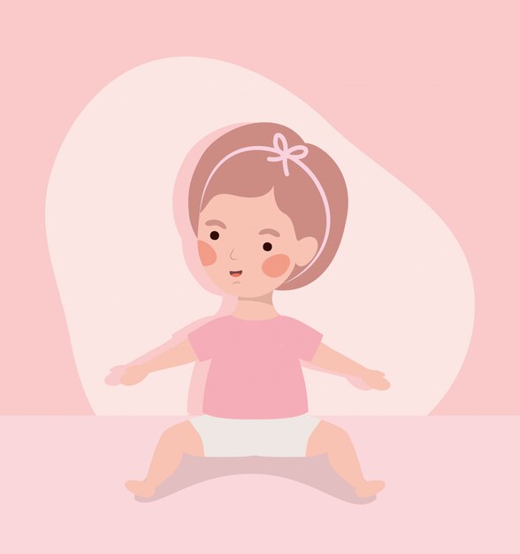 Carácter lindo bebé niña pequeña