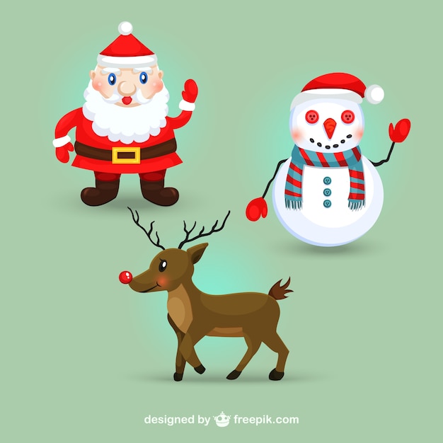 Vector gratuito caracteres lindos de navidad