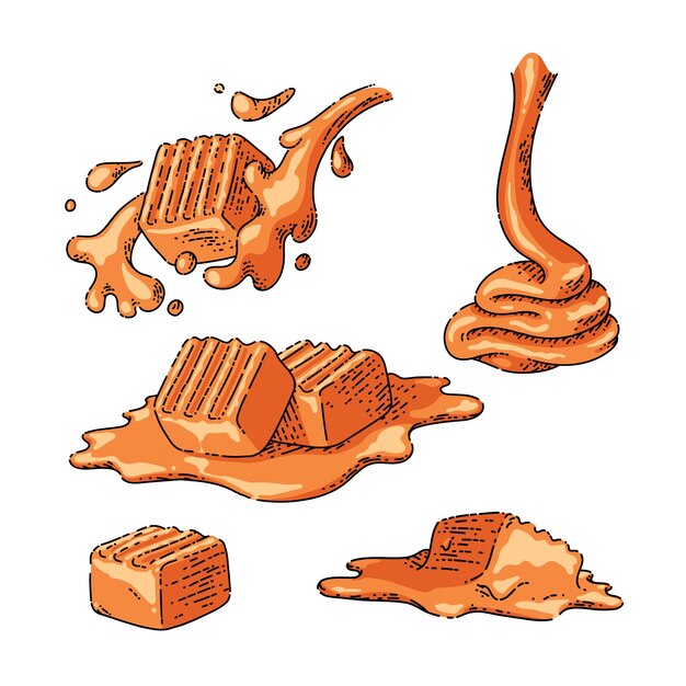 Caramelo caramelo boceto dibujado a mano vector
