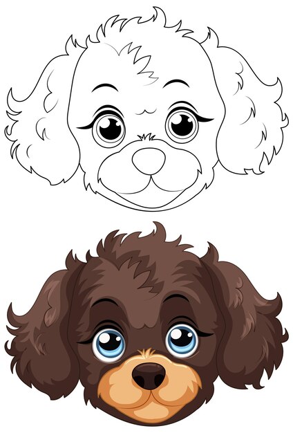 Vector gratuito las caras de los perros de dibujos animados