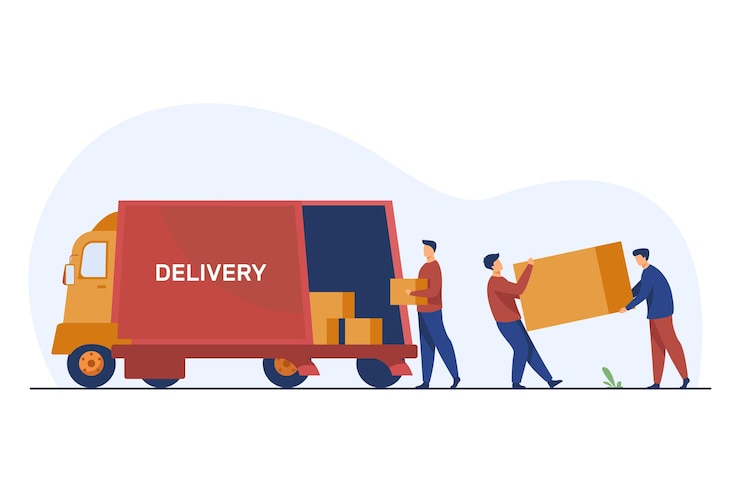 Vector gratuito carga obrero llevando cajas