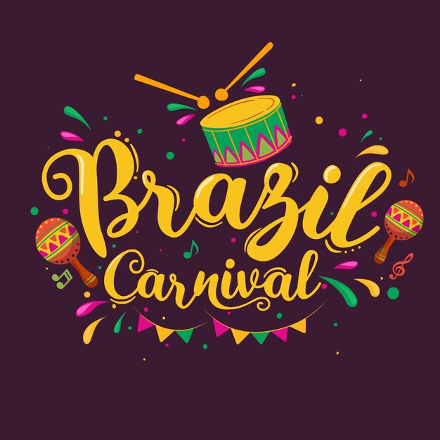 Carnaval brasileño dibujado a mano