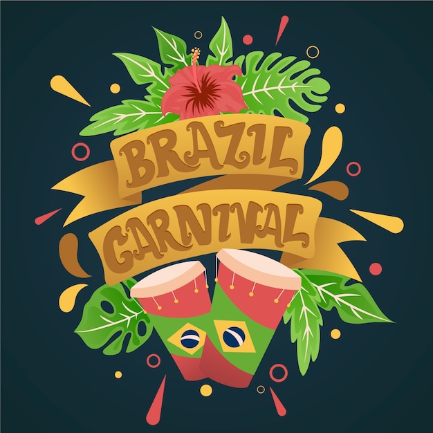 Vector gratuito carnaval brasileño dibujado a mano