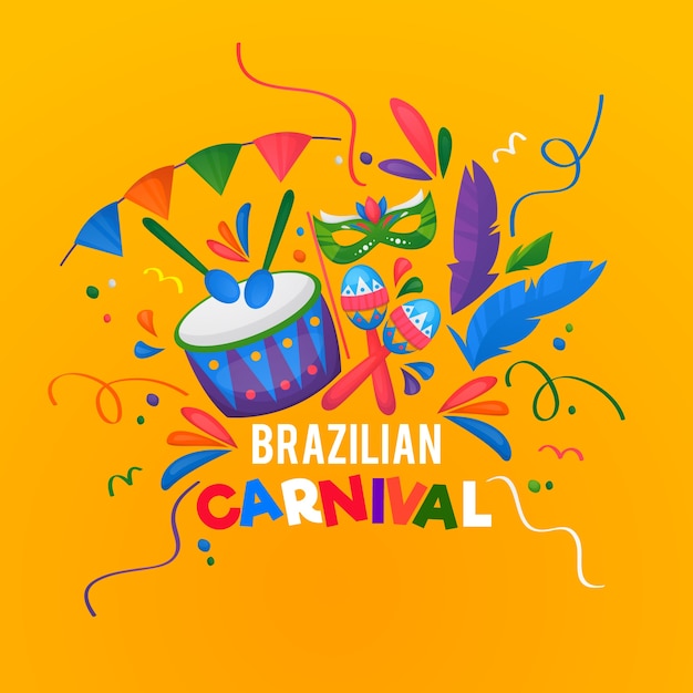 Carnaval brasileño dibujado a mano