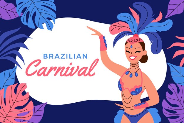 Carnaval brasileño dibujado a mano