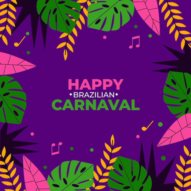 Carnaval brasileño en diseño plano.