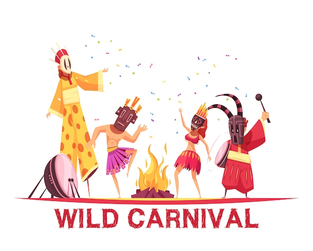 Vector gratuito carnaval fiesta illustation