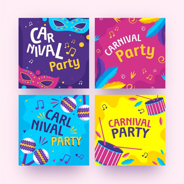 Carnaval fiesta instagram post colección