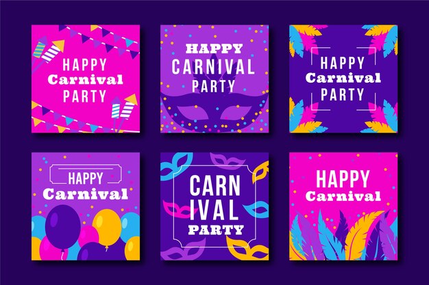 Carnaval fiesta instagram post colección