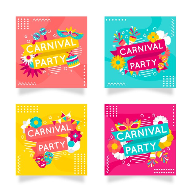 Carnaval fiesta instagram post colección