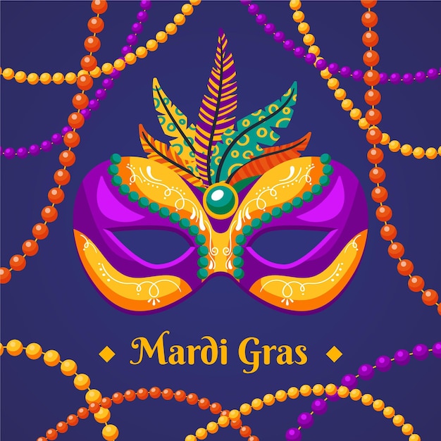 Vector gratuito carnaval de mardi gras de diseño plano