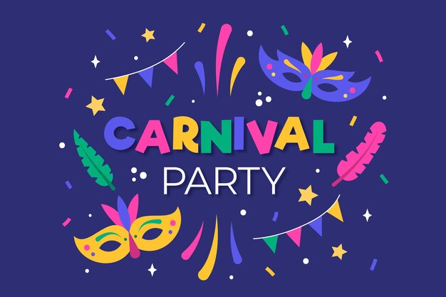 Carnaval con máscara y plumas.