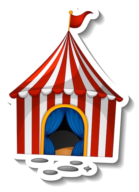 Carpa de circo en estilo de dibujos animados aislado
