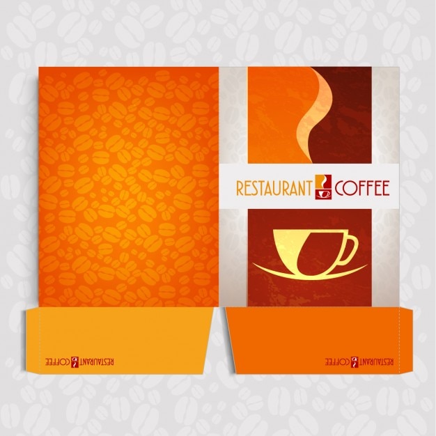 Vector gratuito carpeta de negocios recortable de restaurante y café