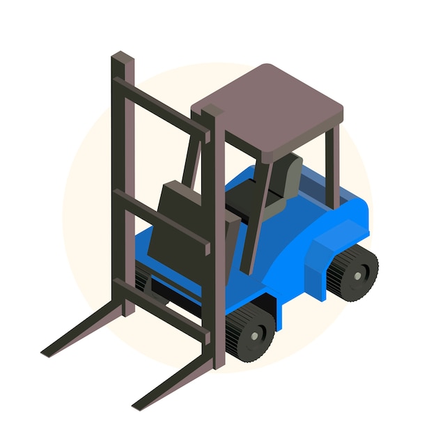 Carretilla elevadora de almacén aislada sobre fondo