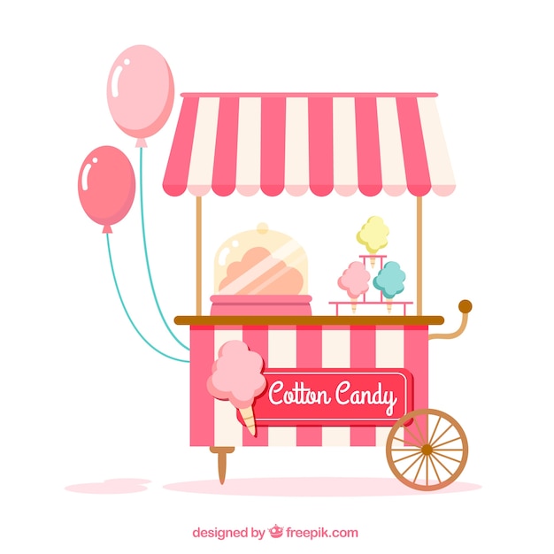 Carrito de algodón de azúcar bonito