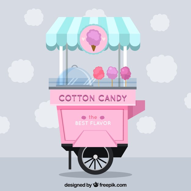 Carrito bonito de algodón de azúcar