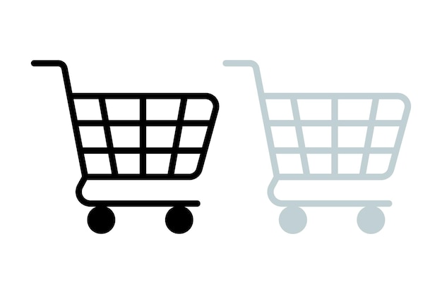 El carrito de compras negro y gris