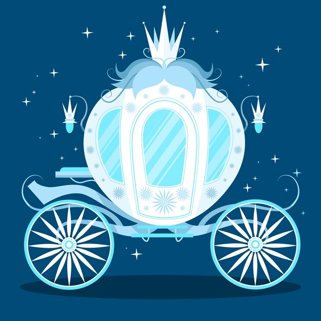 Carro de cuento de hadas azul