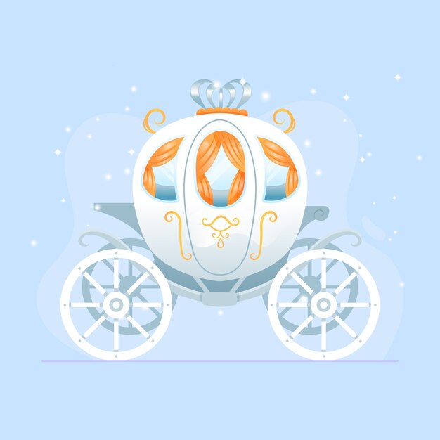 Carro de cuento de hadas de diseño plano