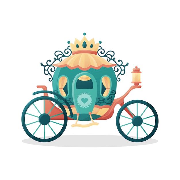 Carro ilustrado de cuento de hadas