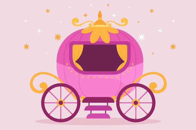 Carro ilustrado de cuento de hadas