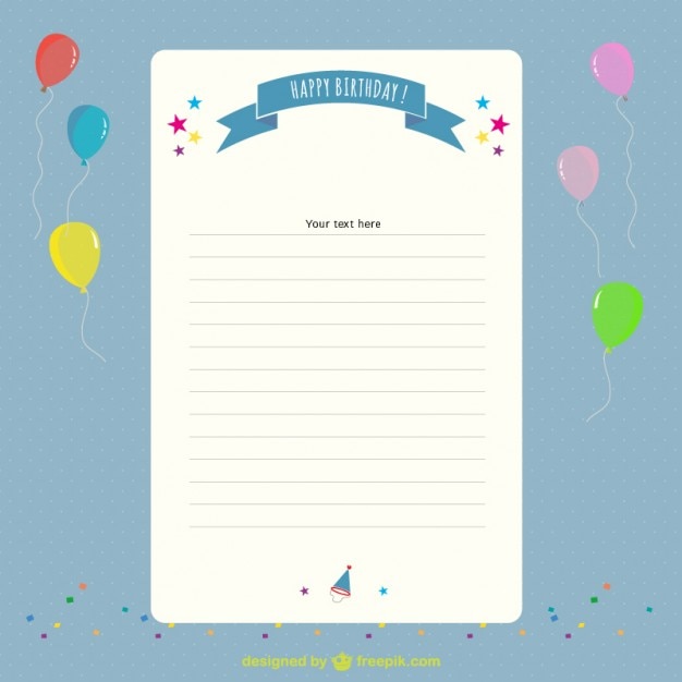 Carta felicitación de cumpleaños