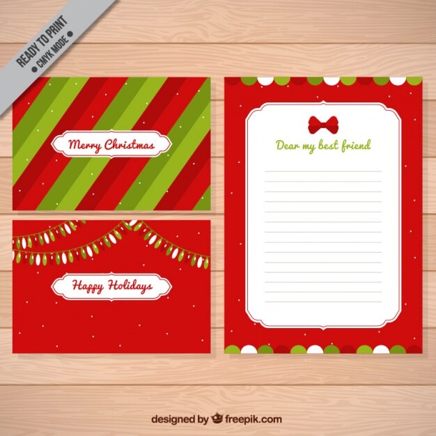 Carta de navidad con bonitos sobres 