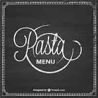 Vector gratuito carta de pastas en pizarra