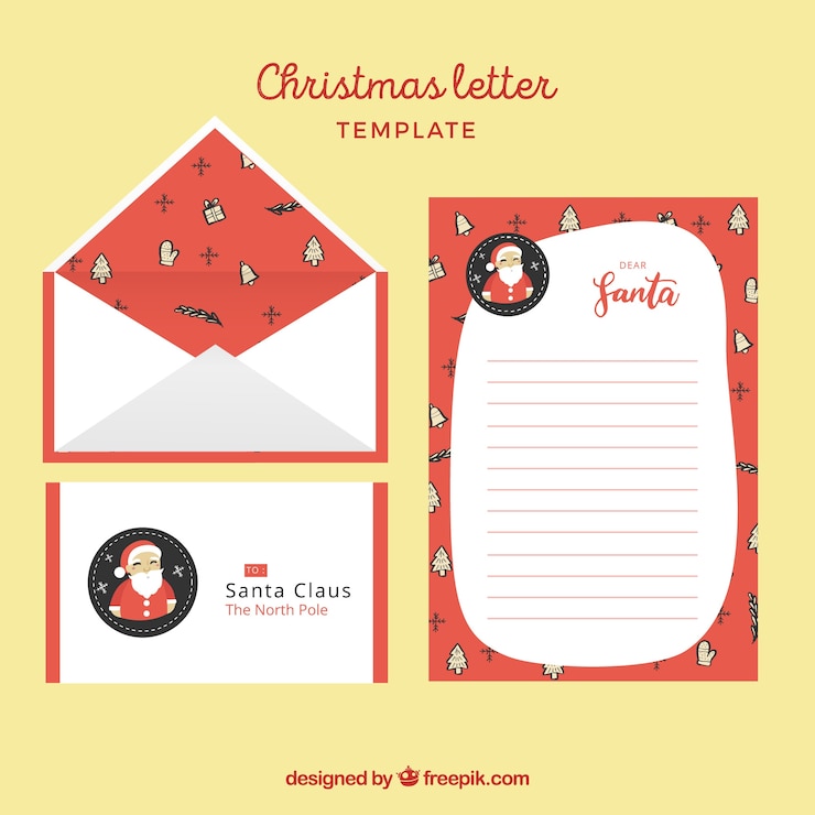 Vector gratuito carta y sobre para navidad