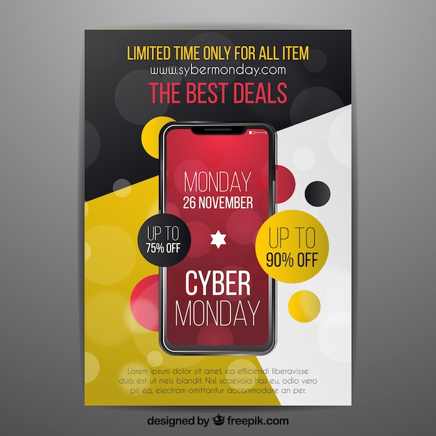 Cartel abstracto de cyber monday