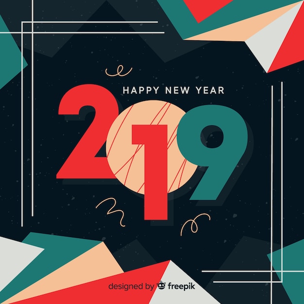 Vector gratuito cartel de año nuevo 2019