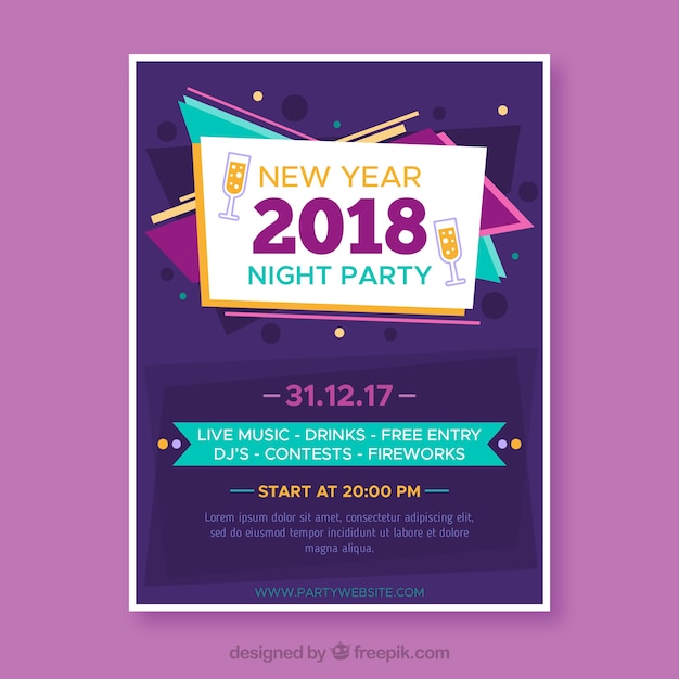 Vector gratuito cartel de año nuevo