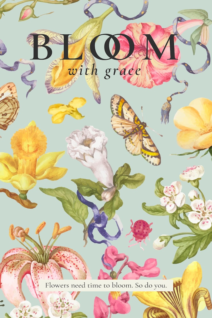 Vector gratuito cartel de anuncio de plantilla floral hermosa editable