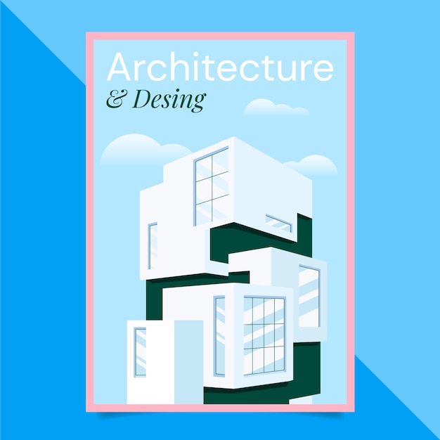 Vector gratuito cartel de arquitectura de diseño plano