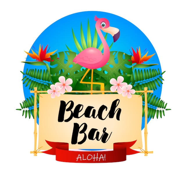 Cartel del bar de playa