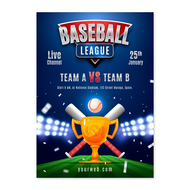 Un cartel de béisbol dibujado a mano