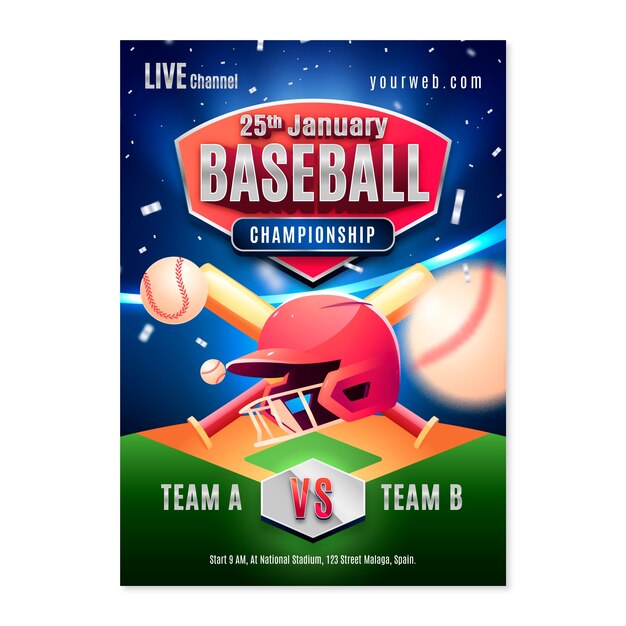 Un cartel de béisbol dibujado a mano