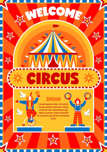 Cartel de bienvenida de circo